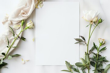 Elegant floral frame with white space for text