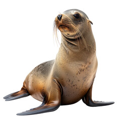 Graceful Sea Lion in Full Pose, Highlighting Its Elegant Profile and Smooth Fur