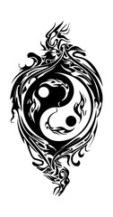 Yin and Yang Taoism tribal tattoo