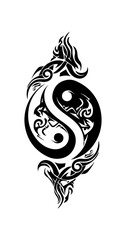 Yin and Yang Taoism tribal tattoo