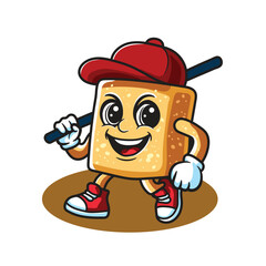 A sugar cubes wear hats and carry sticks. Colouring mascot design.
