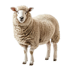 Obraz premium Majestic Sheep Displaying Its Thick, Fluffy Wool Against a Black Background