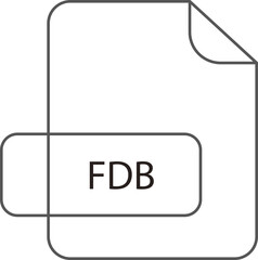 FDB File extension icon RAW thicker outline