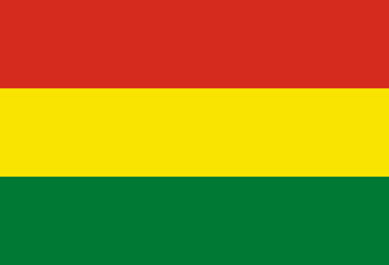 Bolivia flag original proportions and colors isolated on white background
