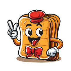 Dry bread with hat colouring happy face