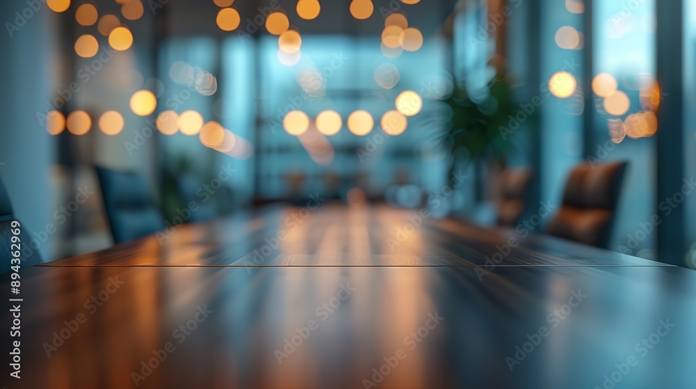 Aufkleber business office without people with blurred bokeh background : generative ai