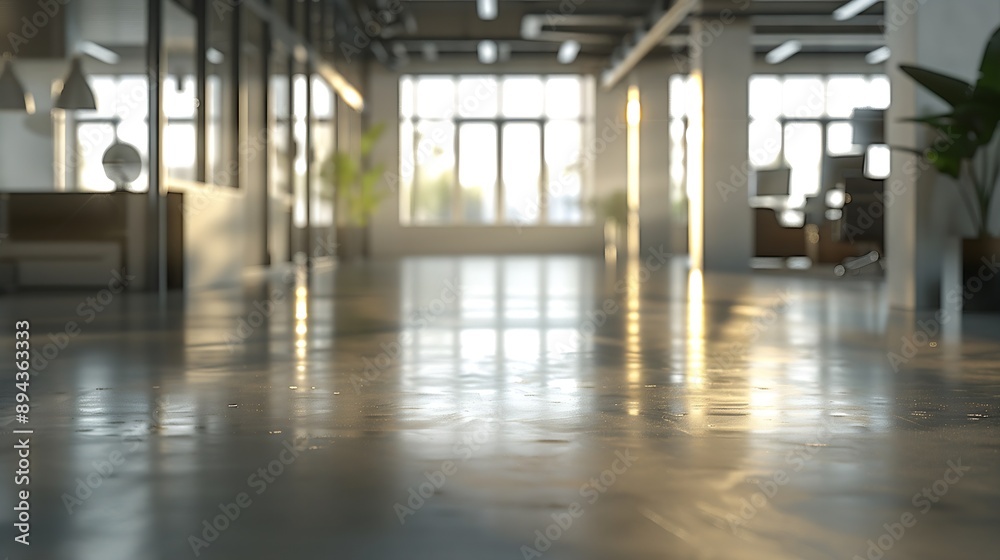 Leinwandbilder the open space office is empty and dim abstract light effect on office interior background for desig