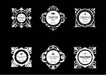 Vintage Luxury Floral Logo Designs for Label, Frame, and Product. Retro Emblem Design. Vector illustration