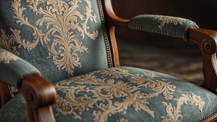 Close-up image of antique chair