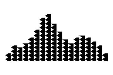 Sound wave. Audio digital equalizer technology, musical pulse Illustration. Voice line waveform or volume level symbol. Curve radio wave