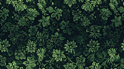 Dark Green pattern wallpaper. 