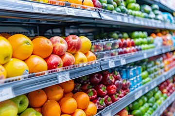 fruit stand in supermarket