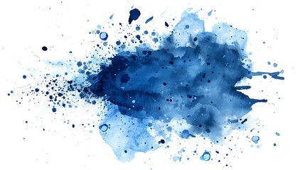 Creative splash effect template in blue watercolor.