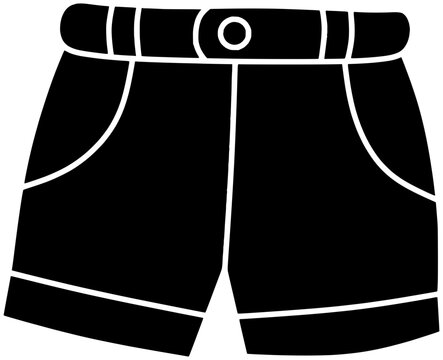 black shorts with white outline clip art preview
