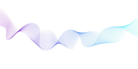 Transparent background modern abstract glowing wave. Dynamic flowing wave lines design element. Futuristic technology and sound wave pattern. 