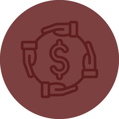 Mutual Funds Vector Line Maroon Circle Maroon