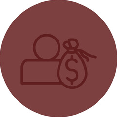 Private Equity Vector Line Maroon Circle Maroon