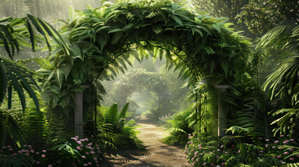 Fern Archway in a Lush Forest