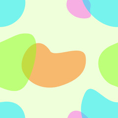 abstract colorful transparent blobs seamless pattern. cute pattern for wrapping paper or fabric