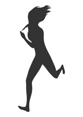 Woman superhero silhouette. Business woman revealed as super hero. Female power concept isolated on white background