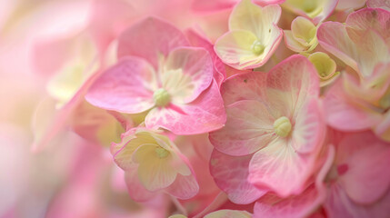 Obraz premium Close-Up of Pink Hydrangea Petals