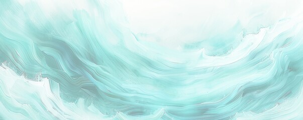 Fototapeta premium 抽象的なティールグリーンと白の波の背景