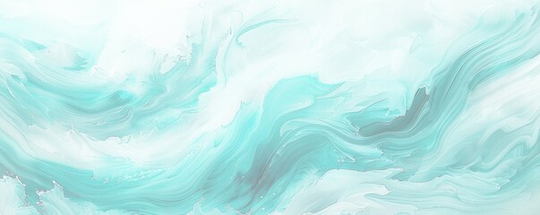 Obraz premium 抽象的なティールグリーンと白の波の背景