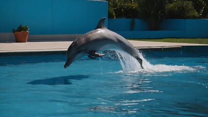 A dolphin jumping above the water with joy