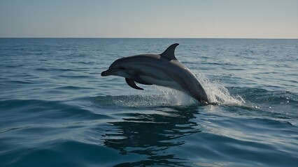 Fototapeta premium Dolphins creating mesmerizing splash patterns in the sea