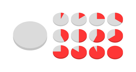 Chart Set Icons. Icon Fill Level. Flat style. Vector icons.