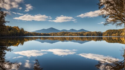 Fototapeta premium a landscape on the surface of the water