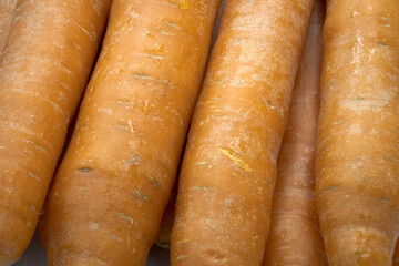 Carrot root, a common vegetable in the kitchen.
