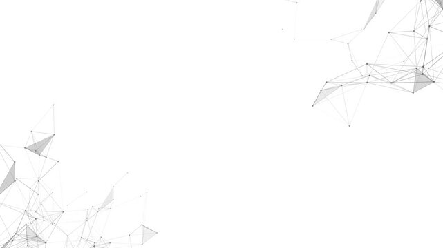 Abstract plexus technology background from animated lines and dots. Polygonal or geometric modern futuristic background. Copy space for text or logo. 4k Animation.
