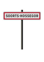 Panneau d'entrée de la ville de Soorts-Hossegor (Landes) en vectoriel