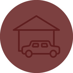Obraz premium Homestays Vector Line Maroon Circle Maroon