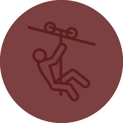 Adventure Sports Tourism Vector Line Maroon Circle Maroon