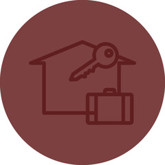 Vacation Rentals Vector Line Maroon Circle Maroon