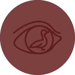 Birdwatching Vector Line Maroon Circle Maroon