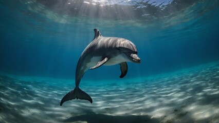 Fototapeta premium Dolphins weaving intricate patterns in the sea