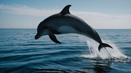 Fototapeta premium Dolphins playing tag in the turquoise water