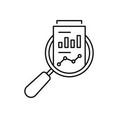 audit and data analysis icon like thin line assesment. linear trend graphic stroke design lineart logotype web element isolated on white. concept of key