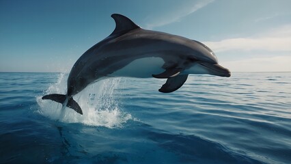 Fototapeta premium Dolphins forming synchronized patterns in the ocean