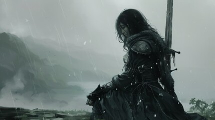 Naklejka premium female warrior