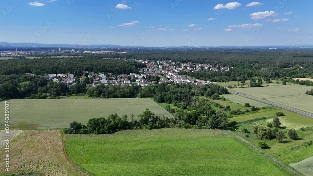 Poster flug über felder in rödermark