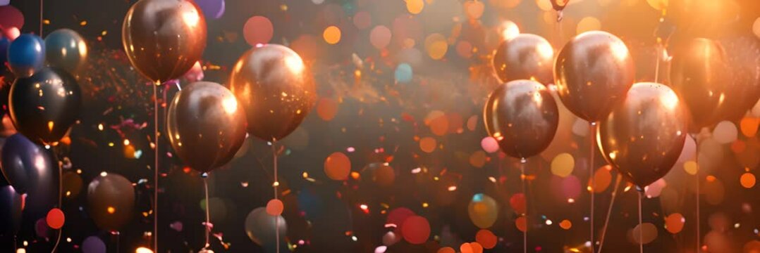 Background of brown-bronze inflatable gel balloons