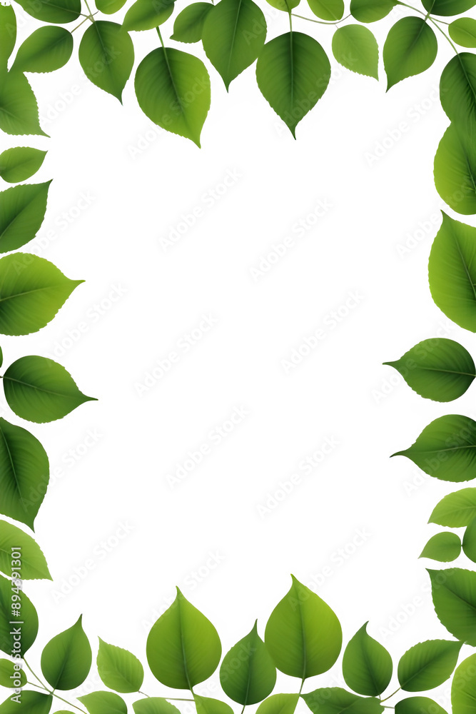 Wall mural Green leaves frame