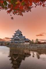 Matsumoto Castle or Crow Castle in Autumn, is one of Japanese premier historic castles in easthern...