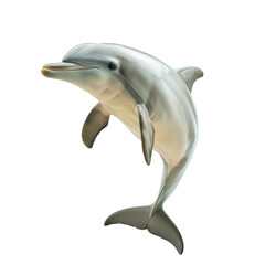 Fototapeta premium Captivating Dolphin in Mid-Swim Against a Transparent background