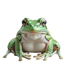 Obraz premium Captivating Close-up of a Green Frog in Mesmerizing Detail