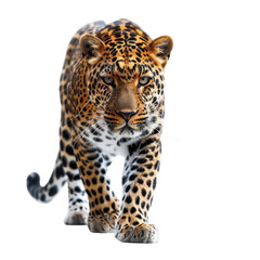 Obraz premium Majestic Leopard on the Prowl Against a Transparent background